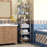 SINGAYE 6 Tier Wire Shelving Unit with Baskets Storage Rack Corner Shelf Shelving Adjustable Storage Shelf, 13.4" D x 13.4" W x 62.99" H,Silver SINGAYE