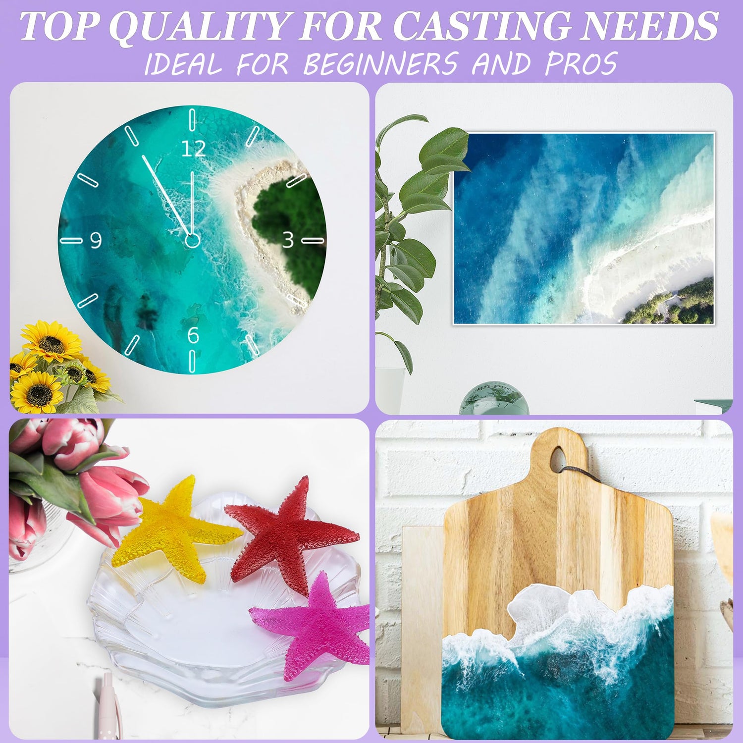 Alida 1 Gallon Crystal Clear Epoxy Resin Kit, No Bubbles Odor & Yellowing, Self Leveling 1:1 Mix for DIY Jewelry, Table Top, Art Casting, Jewelry, alida