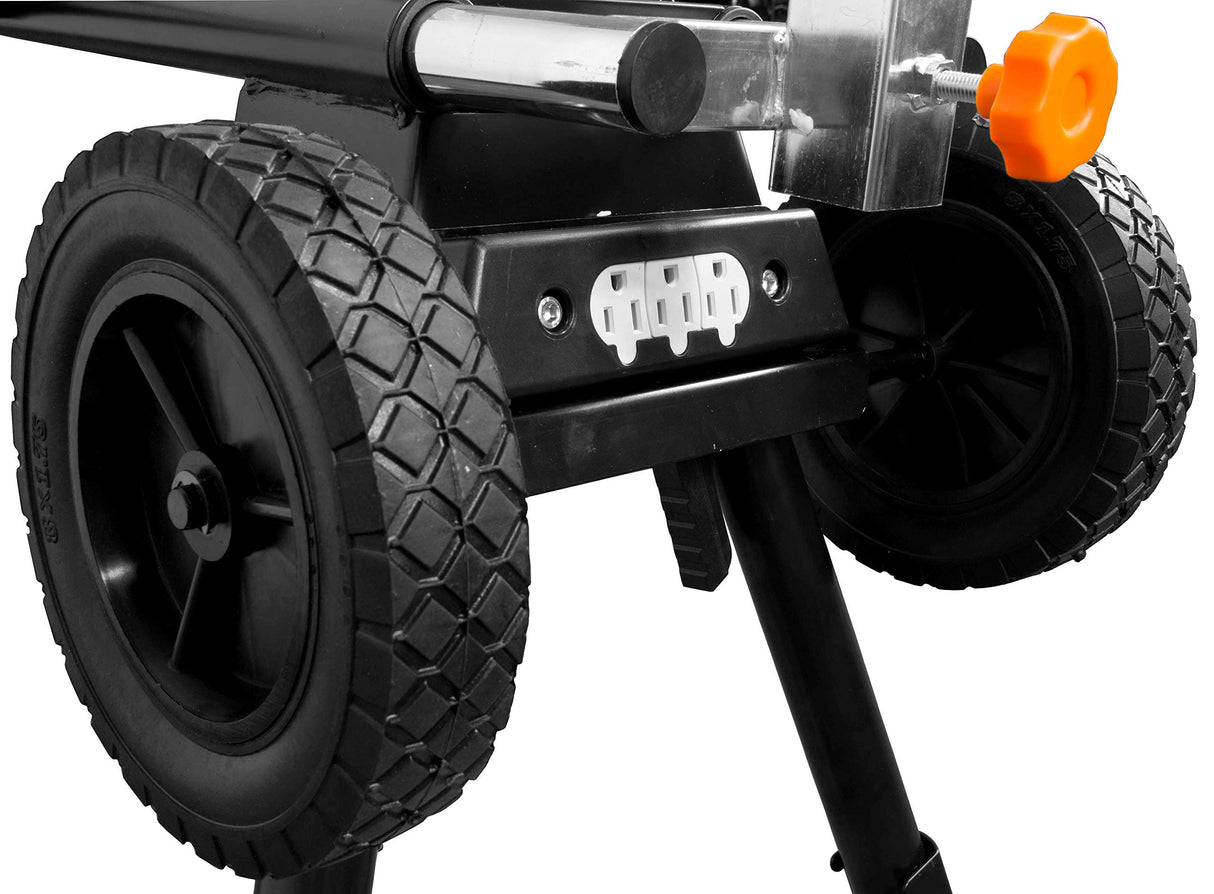 WEN Miter Saw Stand, Collapsible and Rolling with 3 Onboard Outlets (MSA330) WEN