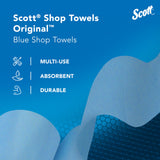 Scott® Shop Towels Original (75190), Blue, Pop-Up Dispenser Box (200 Towels/Box, 8 Boxes/Case, 1,600 Towels/Case) SCOTT SHOP ORIGINAL