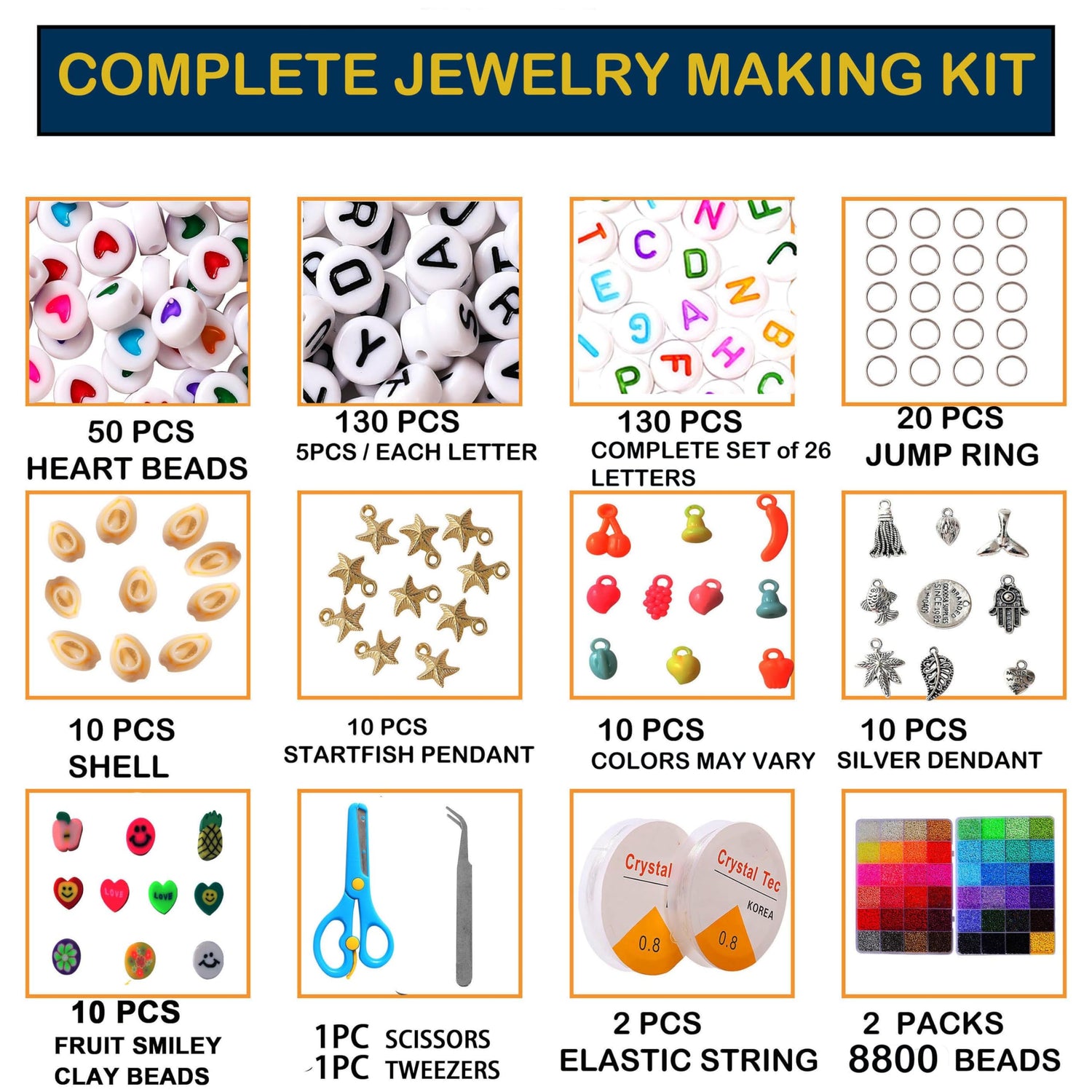 YITOHOP 8800+pcs 4mm 12/0 48 Colors Glass Seed Beads, Charms Bracelet Jewelry Making Beads Kit Gifts for Teen Girls Crafts for Girls Ages 8-12 YITOHOP