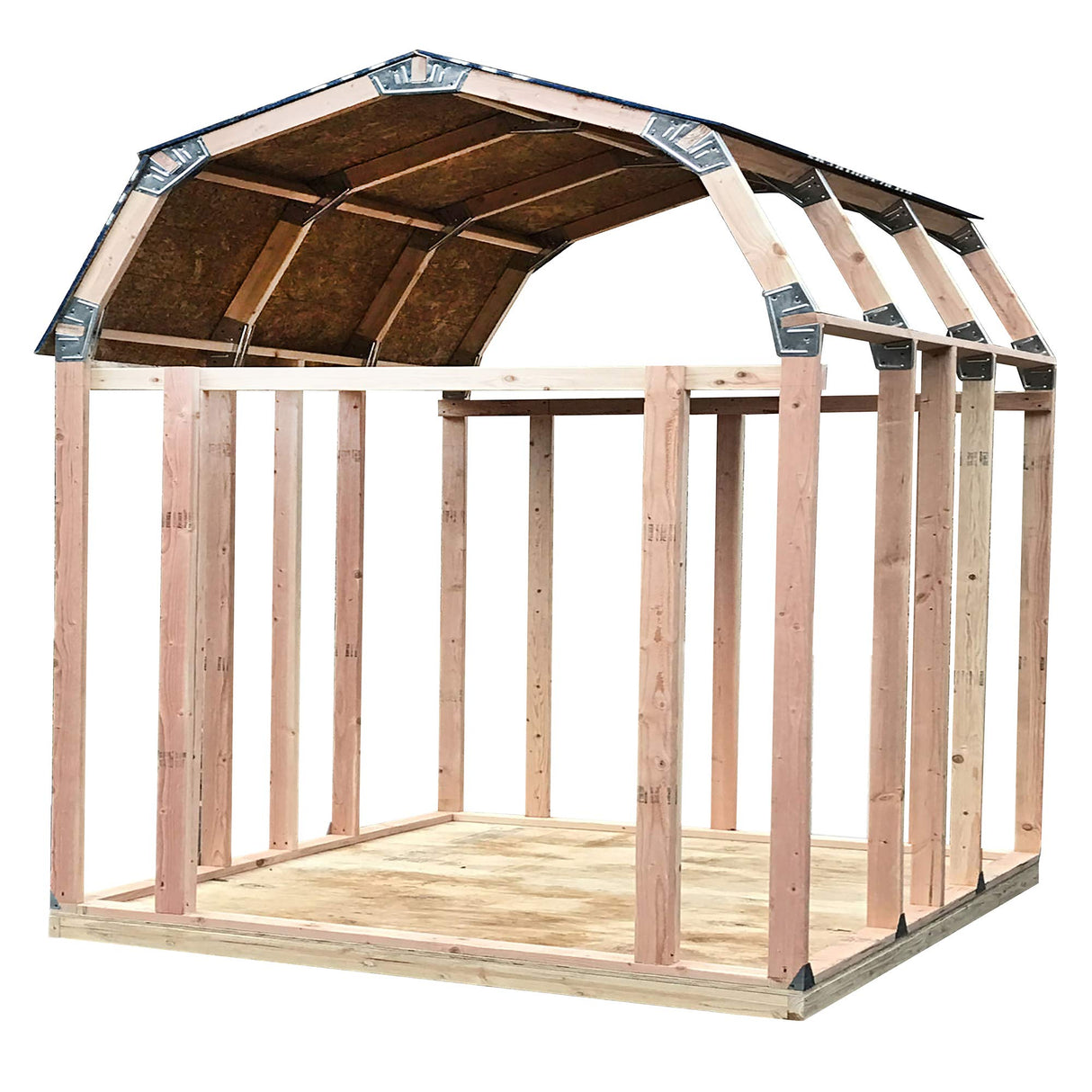 EZBUILDER 70188 Barn Style Shed Instant Framing Kit, 7'x8', Metal EZBUILDER