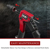 NEU MASTER Rivet Gun with 200Pcs Rivets, Manual Rivet Gun Kit with 4 Tool-Free Interchangeable Rivet Heads, BMC Case, Heavy Duty Single Hand Riveter NEU MASTER