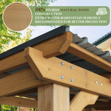 MUPATER 8' x 5' Wooden Grill Gazebo with Sloping Metal roof, 2 Full Size Grills, BBQ Canopy for Outdoor Patio, Lawn, Garden MUPATER