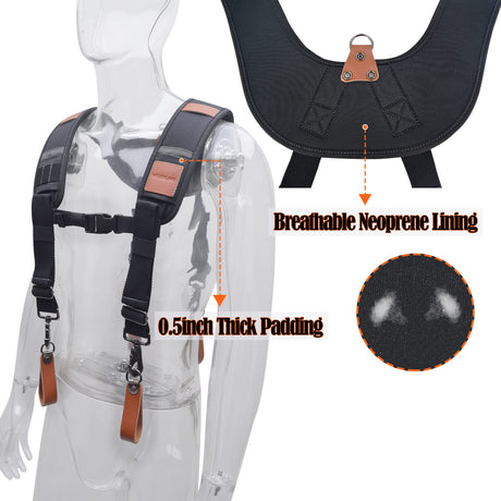 WELKINLAND Heavy-Duty leather tool belt suspenders, Leather tool bag suspenders, Carpenter suspenders, Construction tool belt for men WELKINLAND
