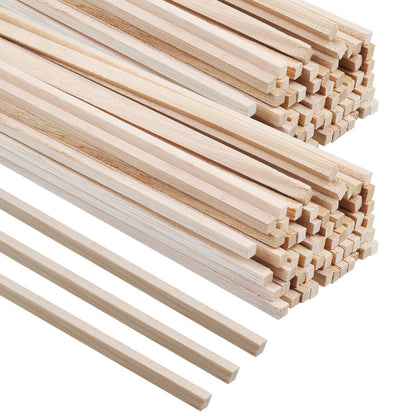 240 Pieces Wood Strips Balsa Square Wooden Dowels 1/8 Inch Balsa Wood Trips 12 Inch Long Hardwood Square Dowel Unfinished Wood Sticks Wooden Dowel