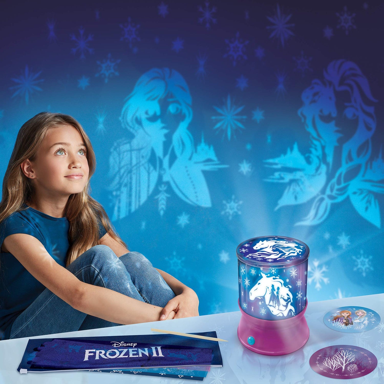 Make It Real – Disney Frozen 2 Starlight Projector - DIY Ceiling Projector for Girls - Illuminates Kids Bedrooms with Scenes from Disney’s Frozen 2 Make It Real