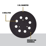 DEWALT Sander Pad, 5-Inch Orbital, Fits the DW421, DW423, D26451 and D26453 (DW4388) DEWALT