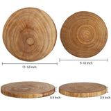 Nicunom 2 Pack Large Wood Slab Serving Board, 9"-10"/11"-12" Wood Cheese Server Round Cutting Board, Wood Slices for Table Centerpieces Nicunom