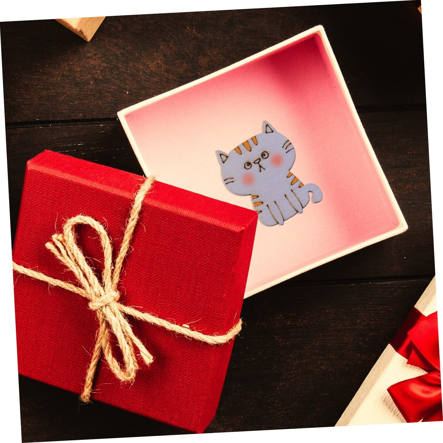 ibasenice 100pcs Wooden Cat Chips Unfinished Cat Wood Plaques Wood Cat Figurine Unfinished Wood Cutouts Animal Wooden Ornaments Wooden Cat Discs ibasenice