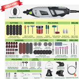 PHALANX 180W Rotary Tool Kit, 1.5-Amp 6 Variable Speed with Flex Shaft, 8000-35000RPM Rotary Multi-Tool& 213pcs Accessories Kit, Power Multiuse Set PHALANX