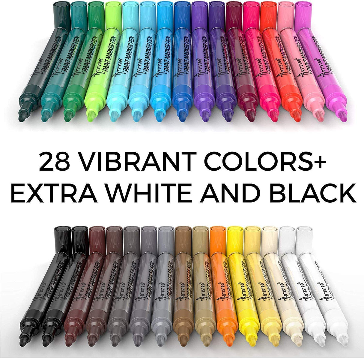 ARTISTRO Acrylic Paint Markers Pens – 30 Acrylic Paint Pens Medium