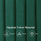 Elegant Green Velvet Queen Bed Frame with Adjustable Tufted Headboard by Allewie Allewie