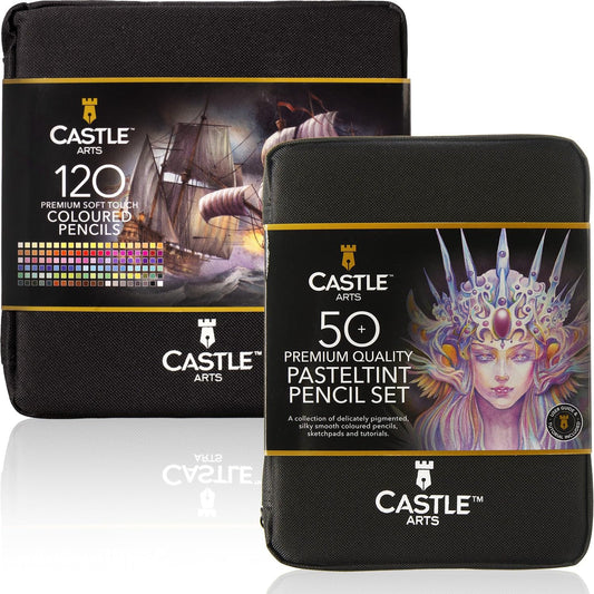 Castle Art Supplies 168-Piece Colored Pencils Bundle Set | Premium Soft Core Leads for Artists & Colorists| Inclusive of 120 Coloring Pencils and 48 - WoodArtSupply