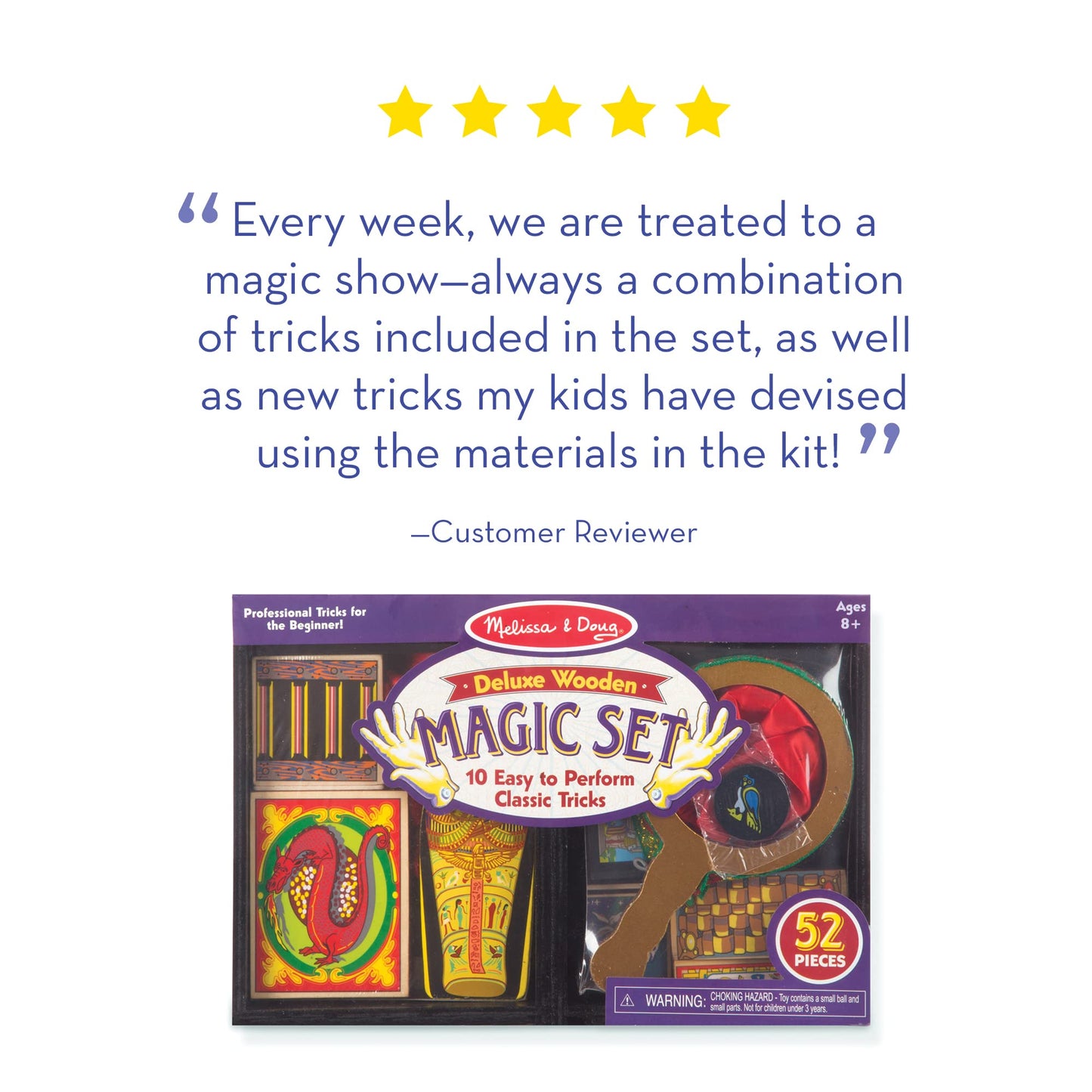 Melissa & Doug Deluxe Solid-Wood Magic Set With 10 Classic Tricks for ages 8+ years - WoodArtSupply