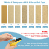 Windspeed 2+70 Pcs Mini Detail Sander, Finger Sanders for Wood Micro Sander for Detail Work Finger Sander for Crafts Small Projects, Include 40 60 80 Windspeed