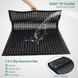 Rubber Floor Mat Anti-Fatigue Non Slip Floor Mats 36" x 60" New Commercial Heavy Duty Drainage Rubber Kitchen Mat Black Bar Floor Mat YOSHIKO
