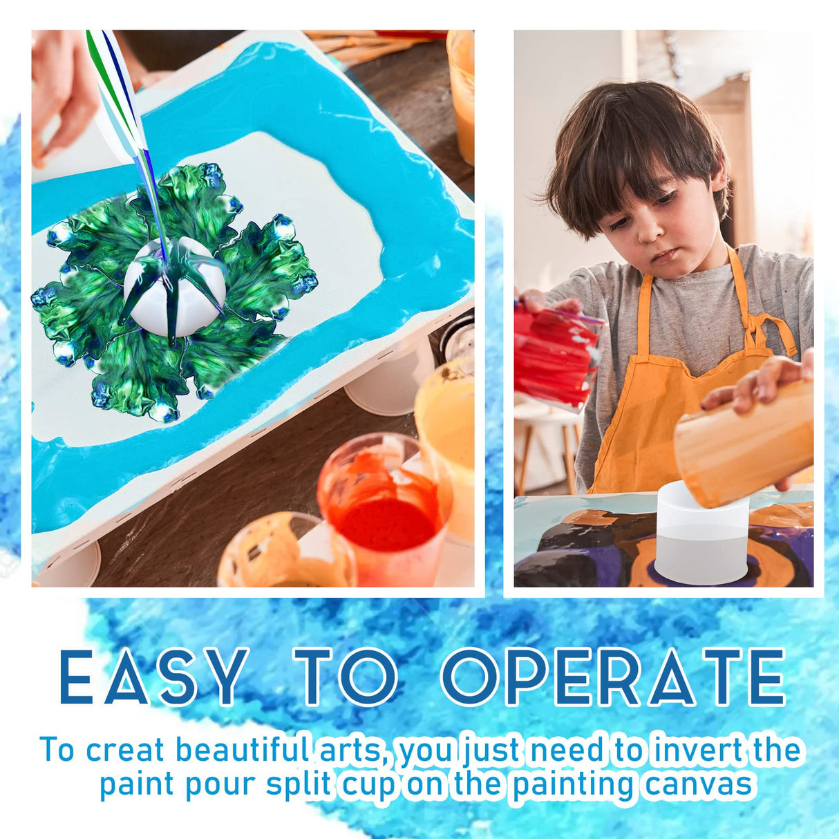 7 Pcs Paint Pour Cup Bundle 3 Pcs Acrylic Paint Pouring Cup Multi Channel Split Cup for Paint Pouring 2 Pcs Large Open Cup 2pcs Flower Pour Cup for Baderke