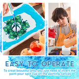 7 Pcs Paint Pour Cup Bundle 3 Pcs Acrylic Paint Pouring Cup Multi Channel Split Cup for Paint Pouring 2 Pcs Large Open Cup 2pcs Flower Pour Cup for Baderke