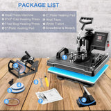 HIFRRUY 5 in 1 Heat Press Machine 12x15 Inch T-Shirt Press Machine Sublimation Heat Press 360° Swing Away Digital Heat Transfer Combo for Shirt Cap HIFRRUY