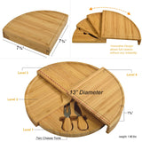 Picnic at Ascot Patented Personalized Monogrammed Engraved Bamboo Cheese/Charcuterie Board with Cheese Knives- Designed & Quality Checked in The USA Picnic at Ascot