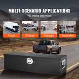 VEVOR Heavy Duty Aluminum Truck Bed Tool Box, Diamond Plate Tool Box with Side Handle and Lock Keys, Storage Tool Box Chest Box Organizer for Pickup, VEVOR