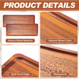 20 Pack Solid Wood Serving Trays Acacia Wooden Server Platter Rectangular Charcuterie Boards with Grooved Handle for Home Room Coffee Cheese Skylety