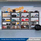 Karl home Garage Shelving Heavy-Duty, 5-Tiers Wide Size Adjustable Metal Shelving Unit Utility Rack Organization for Garage Pantry Basement, Karl home
