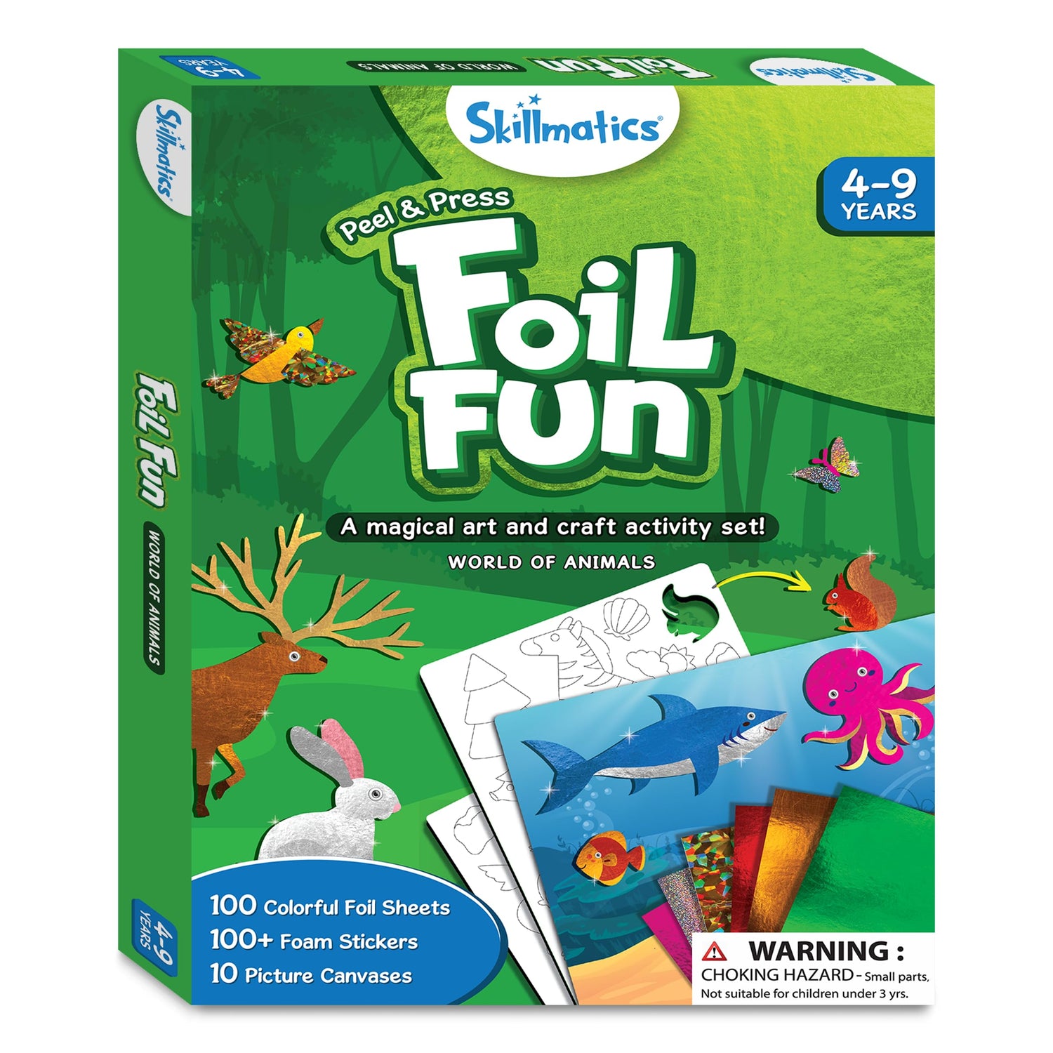Skillmatics Art & Craft Activity - Foil Fun Animals, No Mess Art for Kids, Craft Kits & Supplies, DIY Creative Activity, Gifts for Boys & Girls Ages Skillmatics