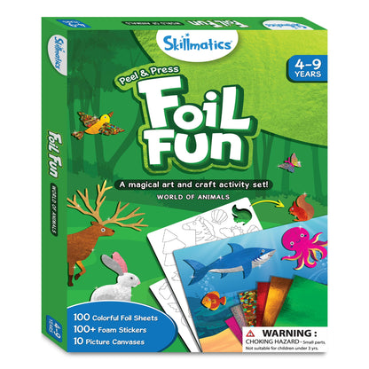 Skillmatics Art & Craft Activity - Foil Fun Animals, No Mess Art for Kids, Craft Kits & Supplies, DIY Creative Activity, Gifts for Boys & Girls Ages - WoodArtSupply