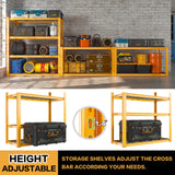 REIBII 40"W Garage Shelving Heavy Duty Loads 2240LBS Garage Storage Shelves Heavy Duty Shelving 4-Tier Adjustable Metal Shelves for Storage Rack REIBII