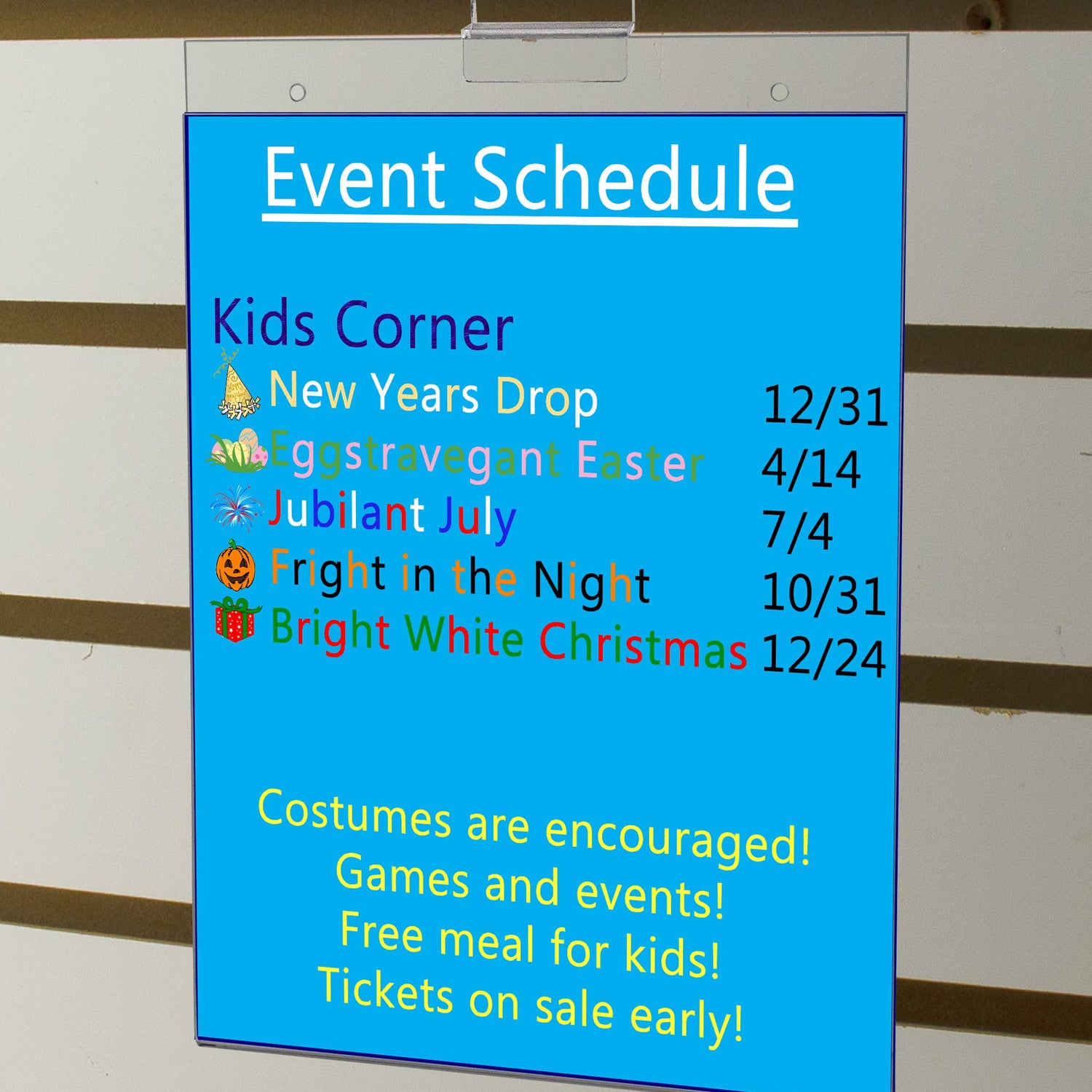 Marketing Holders 4 Pack Slatwall Sign Holder for 8.5 x 11 Inch Flyers Ads and Price Lists in Bookstores Retail Stores and Libraries No Assembly Marketing Holders