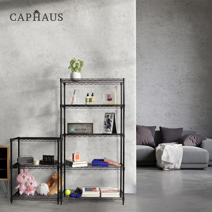 CAPHAUS 3/4/5-Tier Adjustable Height Wire Shelving Unit, Rack Shelving, Metal Steel Shelves, Garage Organizer, Utility Storage Shelf, 3-Tier Without - WoodArtSupply