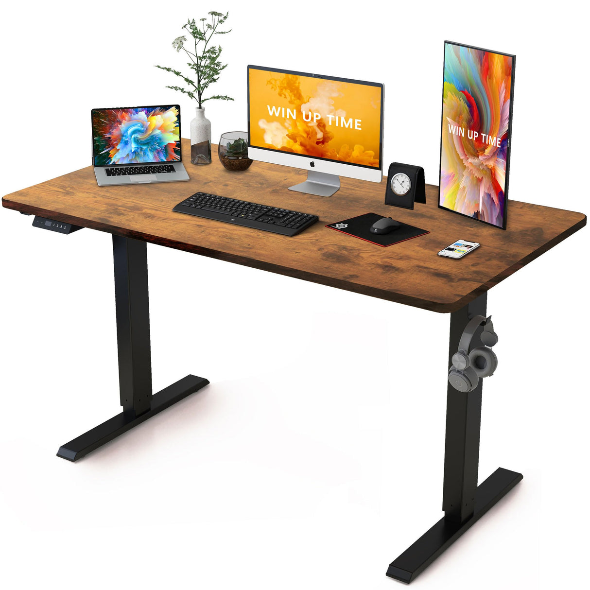 Win Up Time Standing Desk Adjustable Height- 48 x 24 Inches Whole Piece Desktop Stand Up Desk, Electric Standing Desk, Sit to Stand Desk for Home Win Up Time