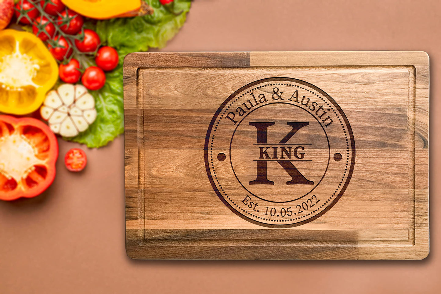 Personalized Cutting Board, Perfect Gifts for Couples or Parents, Customizable Christmas Gifts, Wedding, Anniversary, House Warming Gift Idea, Wooden - WoodArtSupply