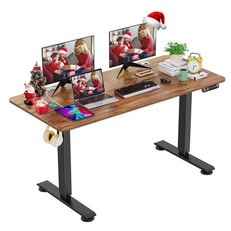 farexon Electric Standing Desk Adjustable Height, 47x24 Inches Computer Desk with 4 Preset Heights, Double Crossbeam Structure, Multifunctional Stand farexon