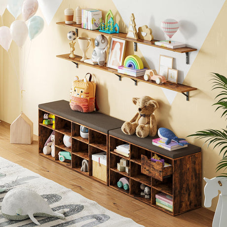 DINZI LVJ Long Wall Shelves, 47.3Inch Wall Mounted Shelves Set of 2, Extra Large Wall Storage Ledges with Sturdy Metal Brackets for Living Room, DINZI LVJ