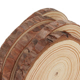 LEXININ 50 PCS Natural Wood Slices, 3.5-3.9 Inch Unfinished Wooden Log Slices, Tree Bark Wood Discs for Craft DIY Ornaments LEXININ