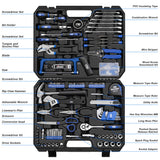 216-Piece Household Tool Kit, Prostormer Multi-Purpose DIY Home/Auto Repairing Hand Tool Set with Hammer, Pliers, Screwdriver Set, Wrench Sockets and Prostormer