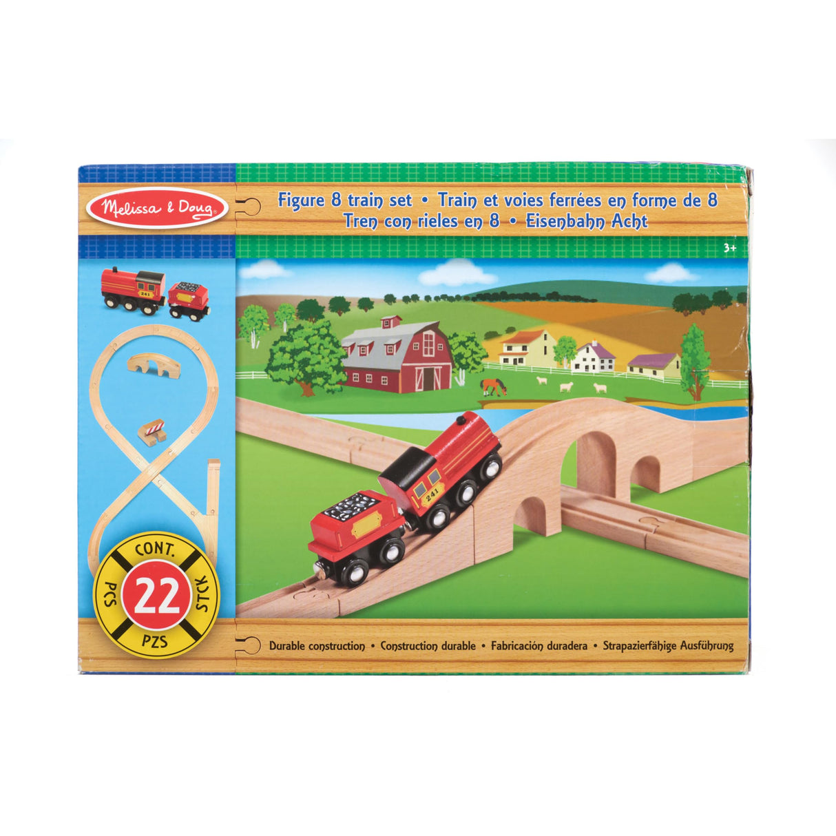Melissa & Doug Classic Wooden Figure Eight Train Set (22 pcs) Melissa & Doug
