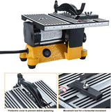 Yaegoo 4" Mini Table Saw, 60W 110V Portable Miter Saw Hobby Table Saw Bench Electric Cutting Machine for DIY Handmade Woodworking Crafts, 3 Blades Yaegoo