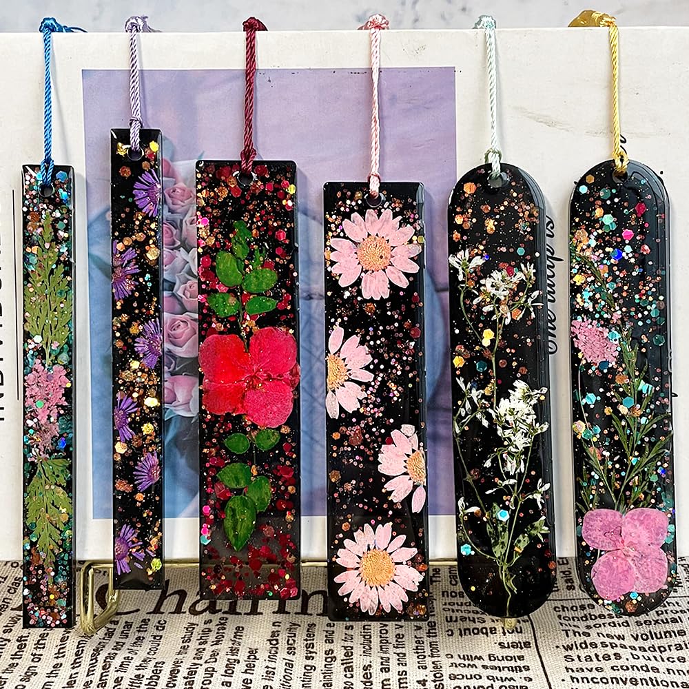 RESINWORLD Set of 3 Shiny Bookmarks Silicone Mold, Bookmark Resin Mold with Tassles, Small Medium Rectangle Bookmark Mold ResinWorld