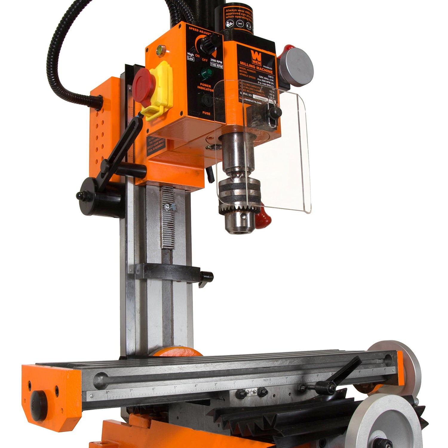 WEN 33013 4.5A Variable Speed Single Phase Compact Benchtop Milling Machine with R8 Taper WEN