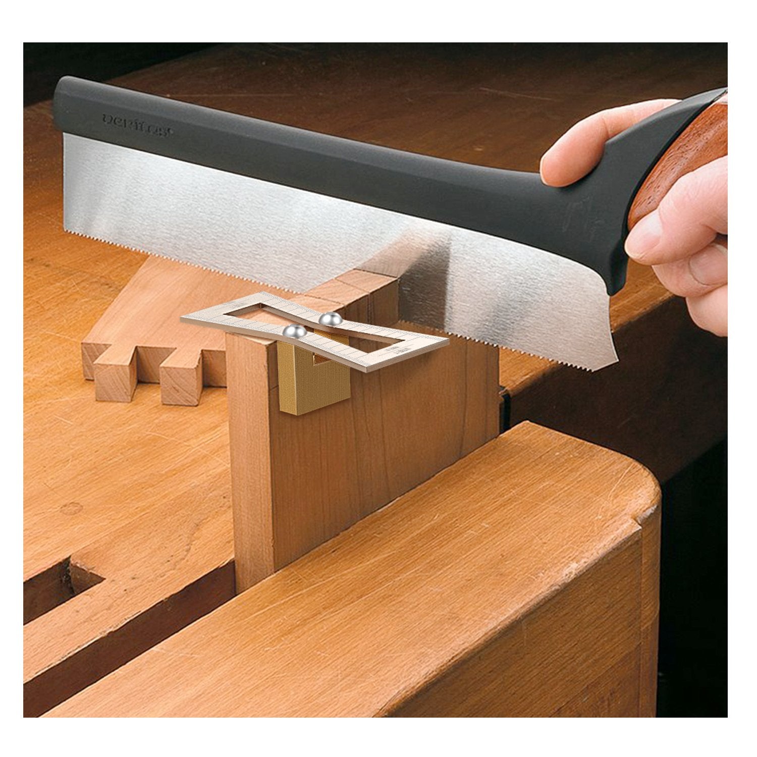 Housolution Dovetail Marker, Stainless Steel Dovetail Jig Guide with Scale Size 1:5-1:6 and 1:7-1:8, Precise Dovetail Guide, Wood Joints Dovetail Housolution