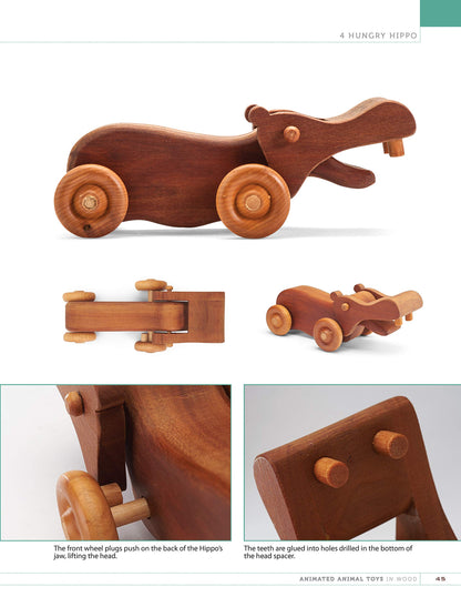 Animated Animal Toys in Wood: 20 Projects that Walk, Wobble & Roll (Fox Chapel Publishing) Patterns & Directions for Making Dinosaurs, a Shark, Duck, - WoodArtSupply