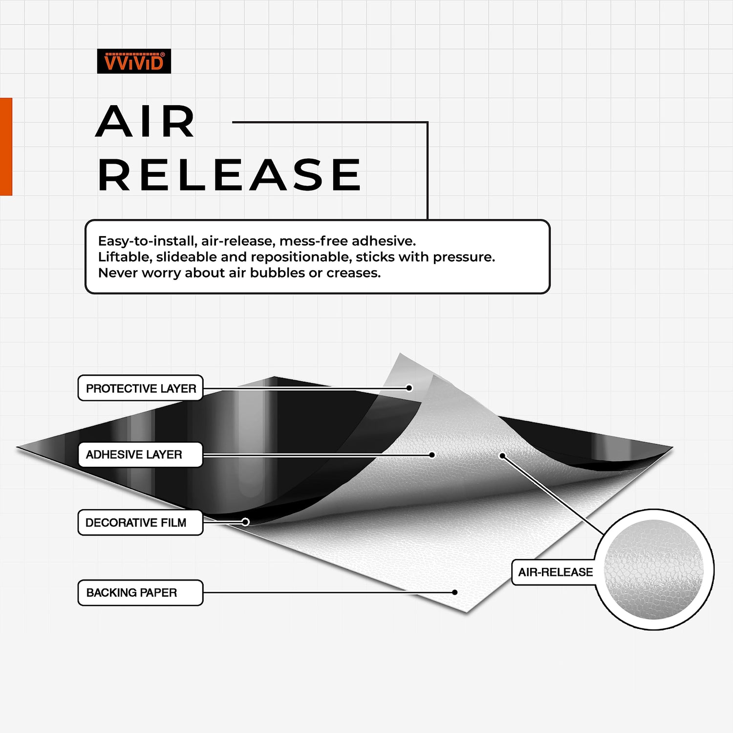 VViViD Gloss Silver Chrome Air-Release Vinyl Adhesive Tape Roll (3 Inch x 30ft) VViViD