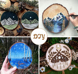 Lemonfilter Natural Wood Slices Craft Wood Kit Wooden Circles Unfinished Log Wooden Rounds for Arts Crafts Wedding Christmas DIY Projects (20-22CM) Lemonfilter