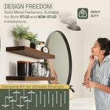 BAOBAB WORKSHOP Wood Floating Shelves 16 inch - Bathroom Shelves for Room Wall Mount - Wide Wooden Wall Shelves for Bedroom Kitchen Living Room - BAOBAB WORKSHOP