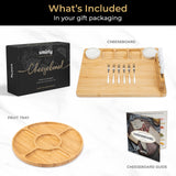 SMIRLY Charcuterie Boards Gift Set: Charcuterie Board Set, Bamboo Cheese Board Set - Unique for Mom - House Warming Gifts New Home, Wedding Gifts for SMIRLY