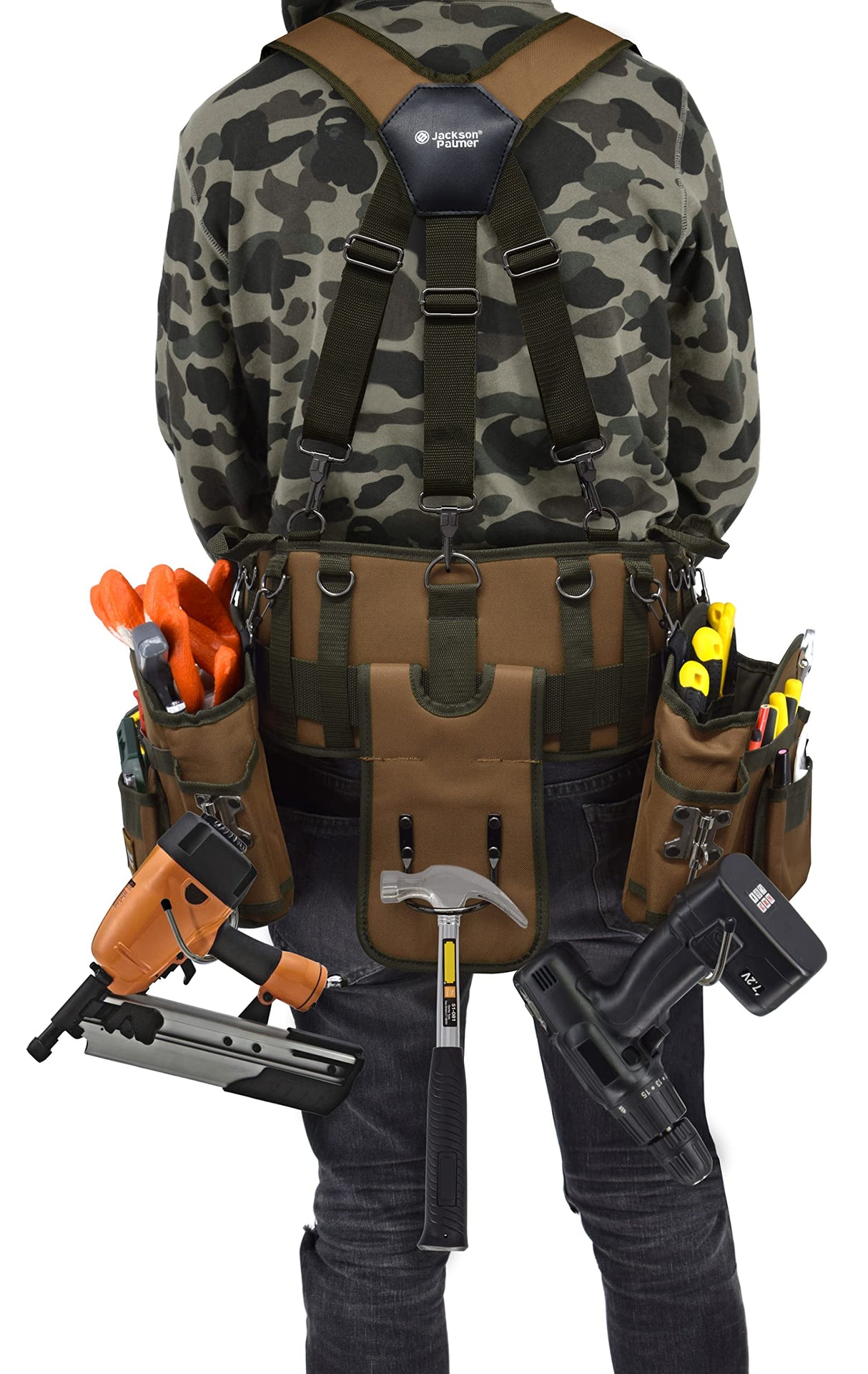 JACKSON PALMER Professional Tool Belt - Tan & Green (Comfort Rig Tan & Green) Jackson Palmer